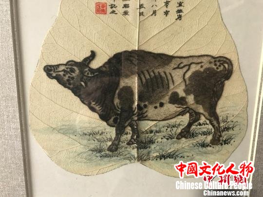 王成孝制作的胎毛画作品。　杨静 摄