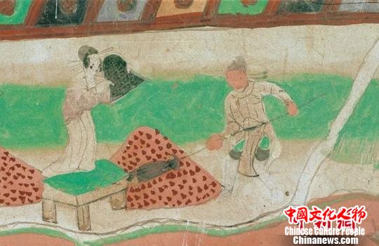 莫高窟第61窟扬场。 敦煌研究院供图