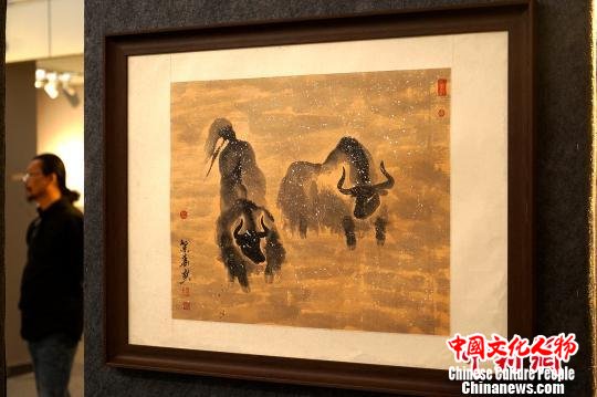 水墨写意“高原之舟”牦牛主题画展拉萨开展