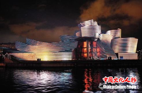 资料图片 古根海姆博物馆20周年庆上的灯光秀