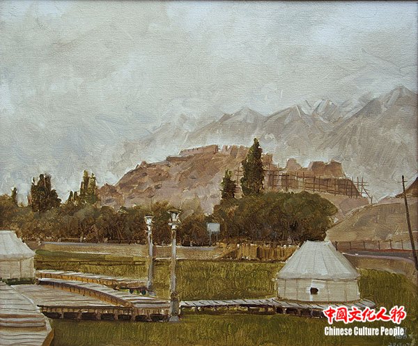 古棕Ancient City in Tashkurgan 塔县古城 20 in.×24 in. oil on linen